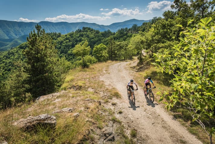   Picturesque mountain landscapes around the Poggio dei Preti pass.