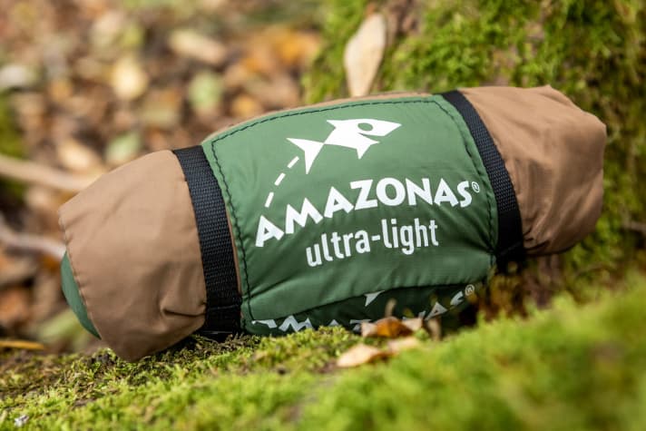 Die Amazonas Adventure Hammock ist ein echtes Leichtgewicht und so kompakt – eine wahre Immer-dabei-Hängematte.