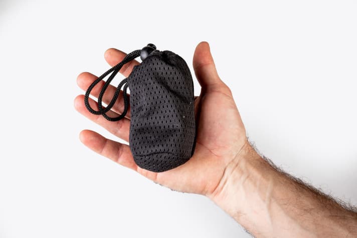 The ultralight Amazonas Adventure Rope hammock hangers are no bigger than a spare inner tube.