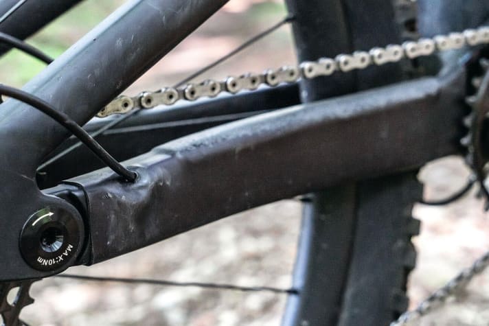   Koba Trailtool ND 29: A type of shrink tube reliably protects the entire Koba chainstay from damage.