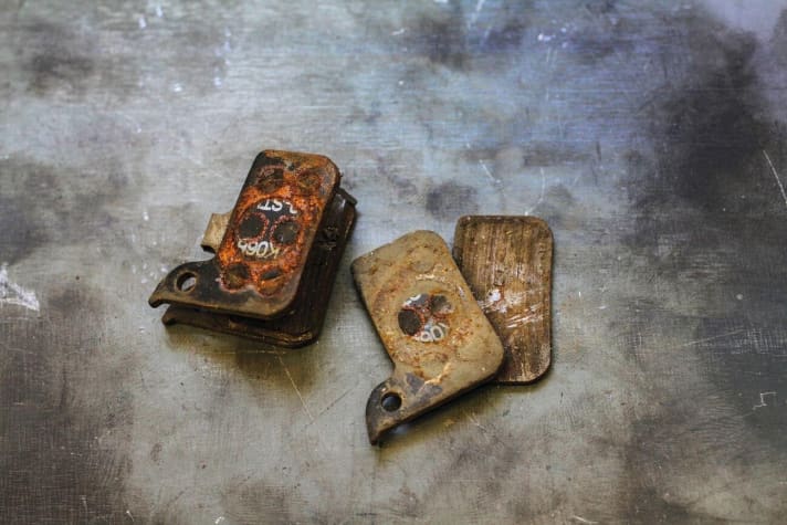  The brake pads on the Rocky Mountain are gone.