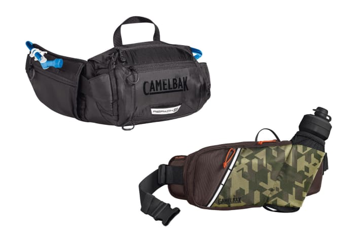     <a href="https://www.awin1.com/cread.php?awinmid=11768&awinaffid=471469&clickref=Camelbak+Podium+Flow+Belt&p=%5B%5Bhttps%253A%252F%252Fwww.rosebikes.de%252Fcamelbak-podium-flow-belt-bauchtasche-2675613%5D%5D&pref1=bike" target="_blank" rel="noopener noreferrer nofollow">Camelbak Podium Flow Belt</a> * (3 pcs, value 50 euros each) or <a href="https://www.awin1.com/cread.php?awinmid=11768&awinaffid=471469&clickref=Repack+LR+4&p=%5B%5Bhttps%253A%252F%252Fwww.rosebikes.de%252Fcamelbak-repack-lr4-hufttasche-2662391%5D%5D&pref1=bike" target="_blank" rel="noopener noreferrer nofollow">Repack LR 4</a> * (2 pieces, value 80 euros each) Perfect for the after-work ride: The Podium Flow Belt (below) only holds the essentials: a 620 ml drinking bottle and some tools. With two litres of storage space, the slightly larger Repack LR4 (top) even has room for a rain jacket. Equipped with a 1.5-litre hydration bladder, the Hip Bag is also suitable for longer tours. The advantage over a conventional rucksack? More freedom of movement in the upper body and less sweat on the back.