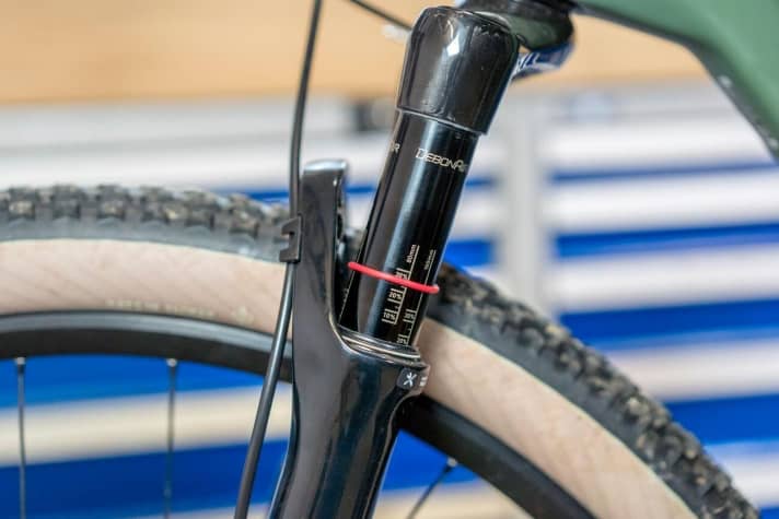 Reading the negative spring travel (Sag) - here conveniently with percentage display