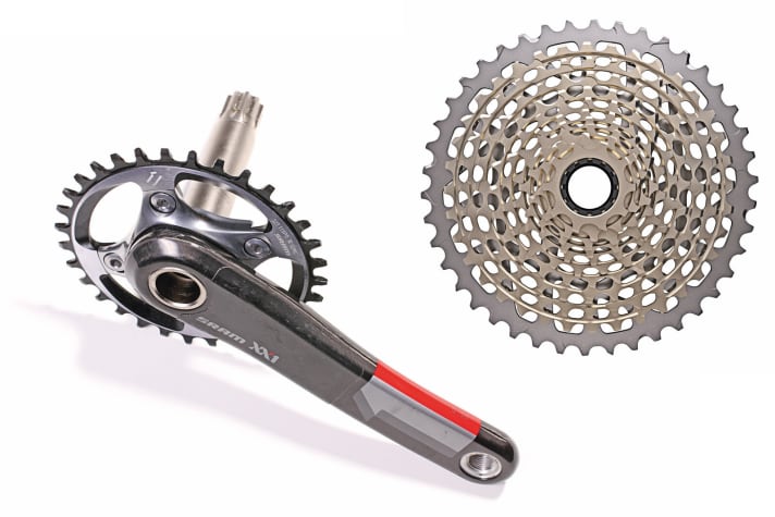   Sram XX1: The trendsetter of the 1x11 wave has a lower gear range than the Eagle, but achieved very good values in the 2015 wear test. Can the successor groupset keep up?