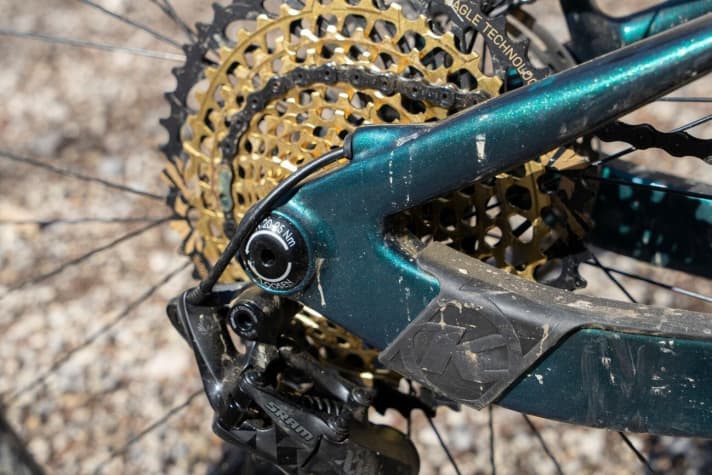   The carbon frame has all the necessary protection against chain slap.