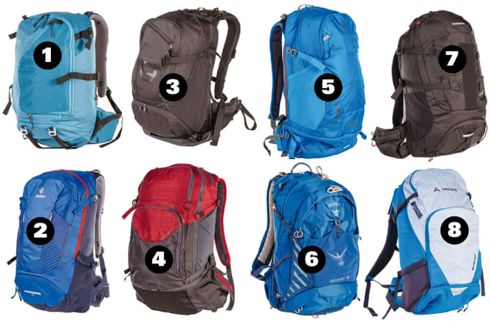 In the test: comfortable backpacks for long MTB tours Eight models between 21 and 30 litres from Cube (1), Deuter (2), Ergon (3), Evoc (4), Jack Wolfskin (5) Osprey (6) Shimano (7) and Vaude (8) - read now, in the printed <a href="https://www.delius-klasing.de/bike-06-2020-bik-2020-06" target="_blank" rel="noopener noreferrer">BIKE 6/2020 </a> and in the BIKE app for <a href="https://play.google.com/store/apps/details?id=com.pressmatrix.bikeapp" target="_blank" rel="noopener noreferrer nofollow">Android</a> or <a href="https://apps.apple.com/de/app/bike-das-mountainbike-magazin/id447024106" target="_blank" rel="noopener noreferrer nofollow">iOS</a> .
