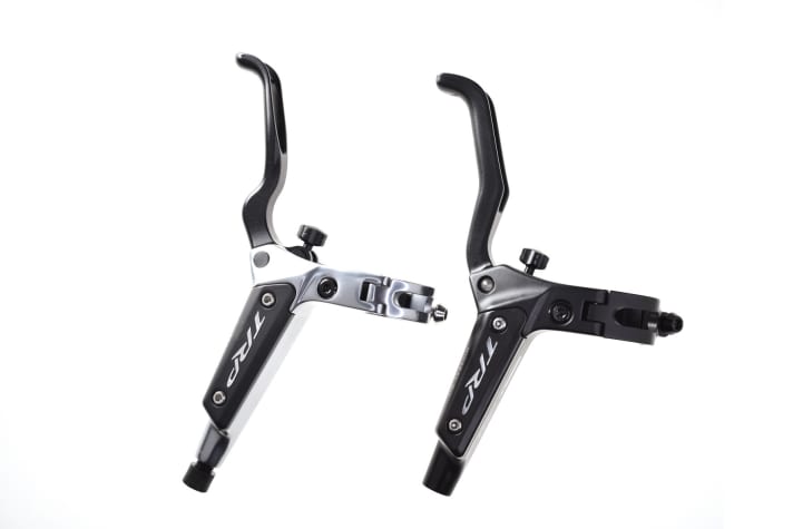 On the right the old brake lever, on the left the new TRP DH-R Evo.