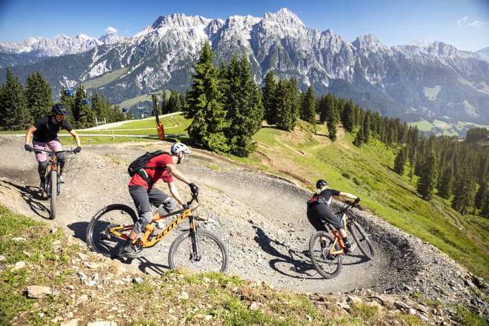   Der neueste Trail im Bikepark Leogang: die zehn Kilometer lange Steinberg Line.