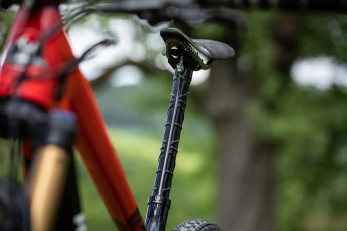   Tune-Sattelstütze: Alu anstatt Carbon für etwas mehr Komfort.