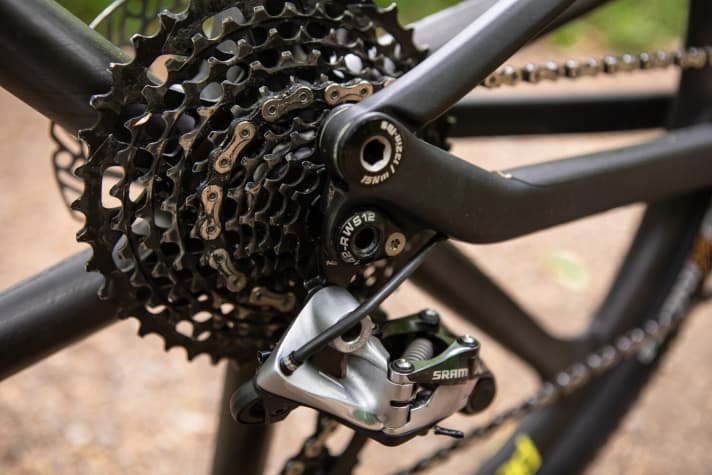  Wolfgang drilled the holes for the internally routed shift cables himself.