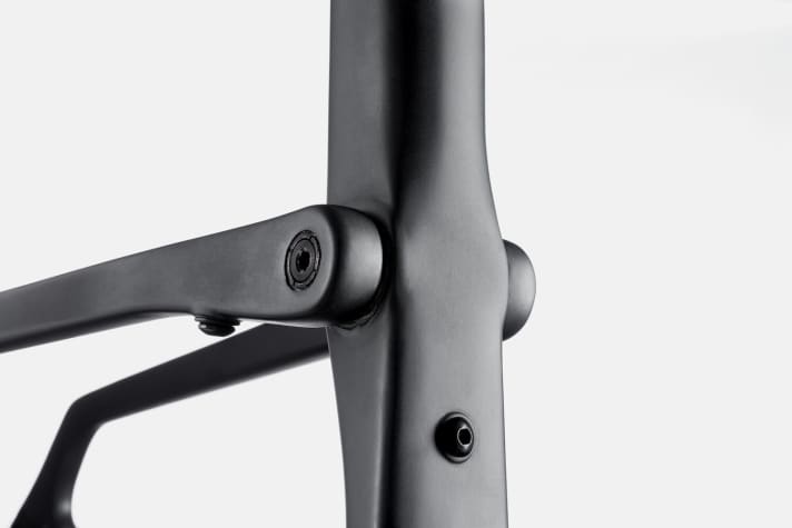   Cannondale calls the movable seat stays mounted on the seat tube Kingpin, which provide seating comfort.