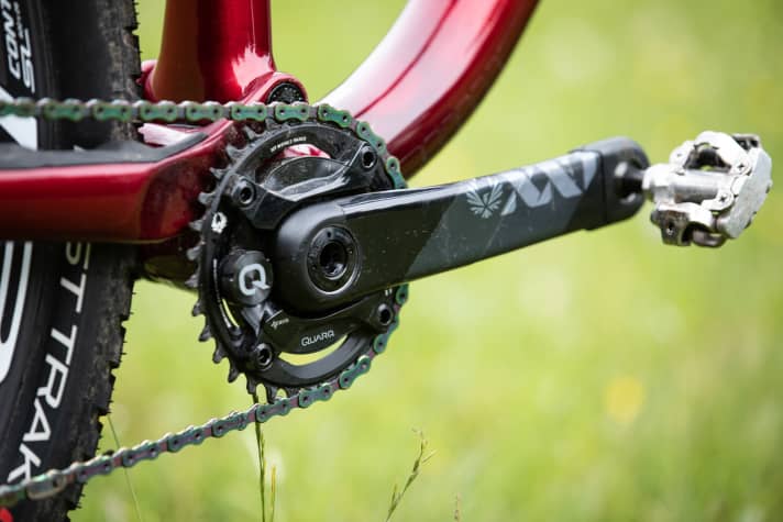   The Quarq power meter ensures precise power measurements on the top model.