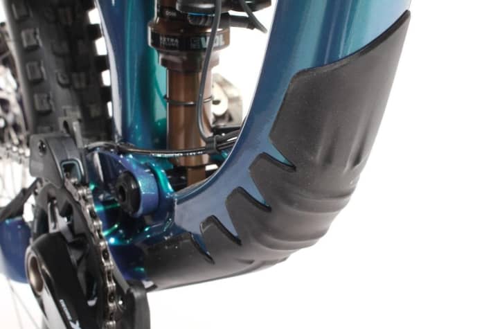   The down tube protector protects the frame from stone chips.