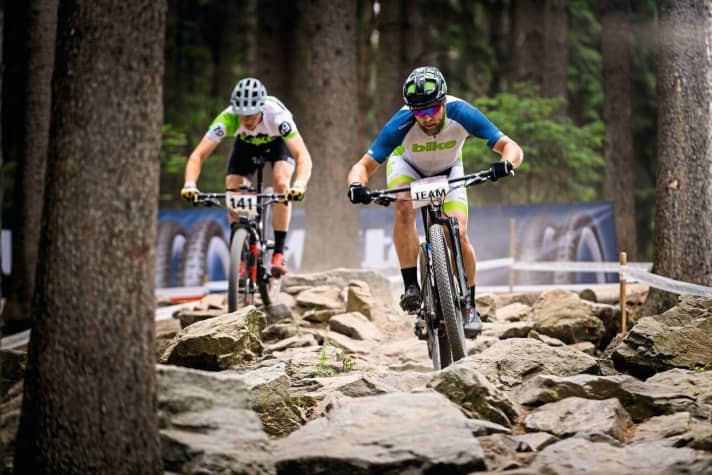   Eine der Schlüsselstellen auf der Worldcup-Strecke in Nove Mesto: der Mitas Rockgarden.
