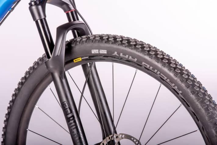   Unfortunately rare in this price range: high-quality tyres like the top combination from Schwalbe that Radon uses.