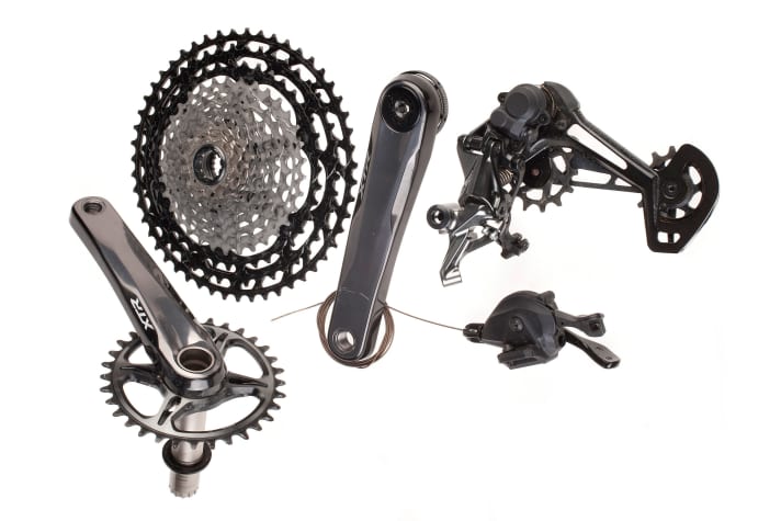 Die neueste Shimano XTR M9100-Schaltgruppe.