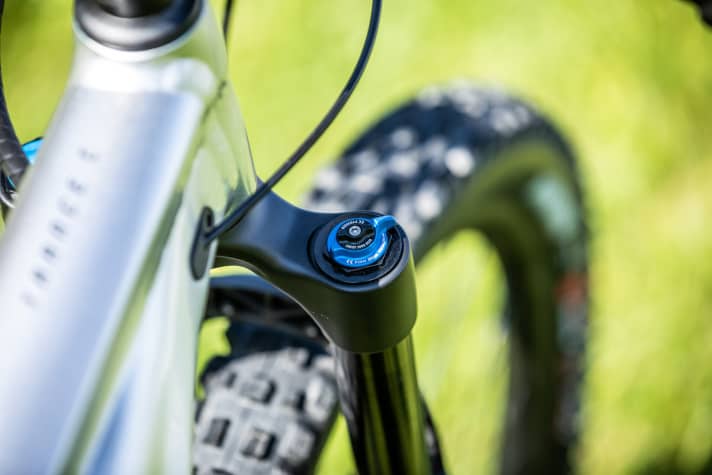   Außerdem werkelt am Giant Trance X E+ 1 Pro 29 eine Fox 36 Performance Elite mit Fit4-Kartusche.