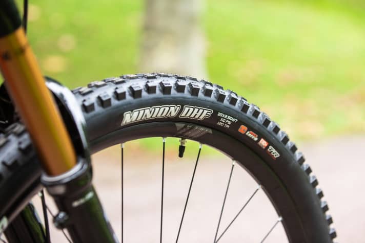   Traktionswunder: Der 2,5er Assegai von Maxxis ist bekannt für sein hervorragende Führungsqualitäten. 