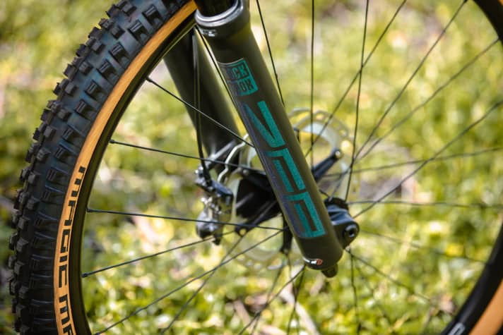  Mass phase: The E-Stream not only hauls a big battery over the trails, but also stands on the stable casting of Rockshox's new ZEB fork.