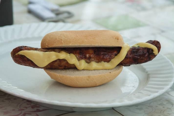 Thuringian Rostbratwurst - a culinary sensation or a sausage in a roll.