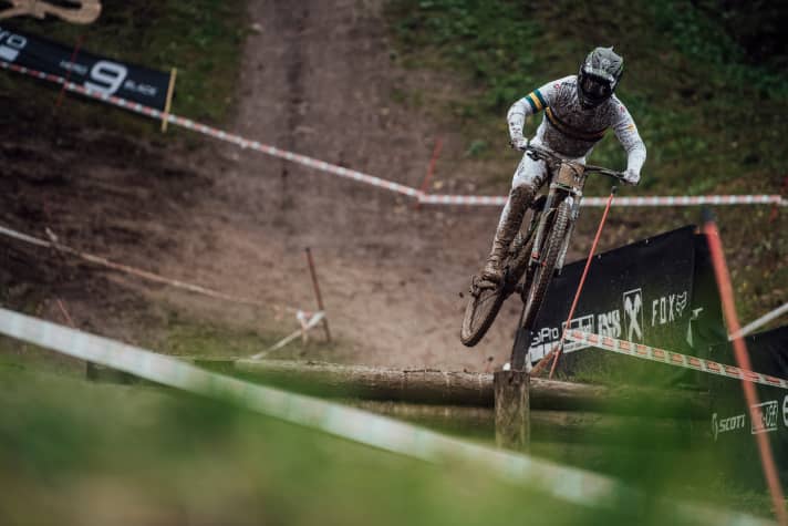   Troy Brosnan drove a strong race and could have been a real threat to Reece Wilson. Until the entrance to the forest section, where Brosnan slipped off both wheels at the same time. Race over.