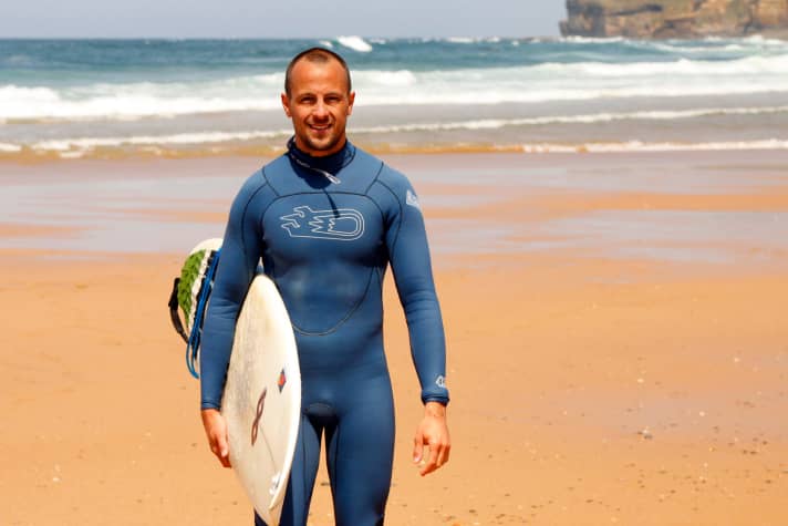   Patrick Grübener is a passionate surfer.