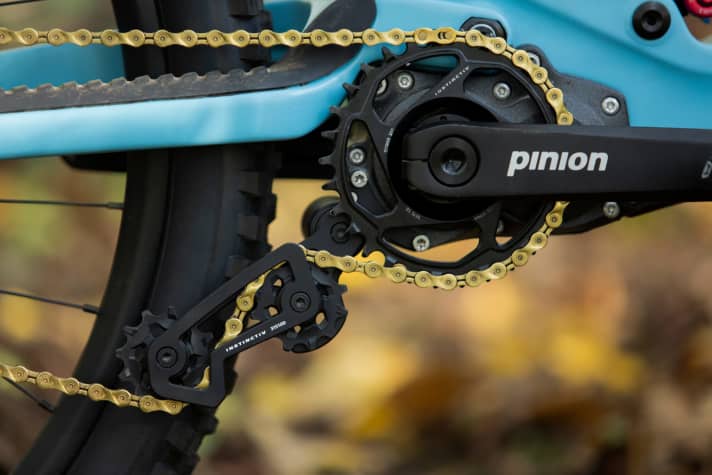   Although the C1.9XR gearbox from Pinion is 600-900 grams heavier than a derailleur gearbox, it requires hardly any maintenance and offers a gear range of 568 per cent.