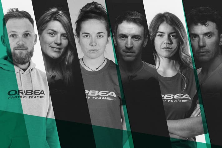   With Arnaud Jouffroy (1st from left) Isla Short (3rd from left), and Virginia Cancellieri (2nd from right) Orbea expands its XC-Factory team.