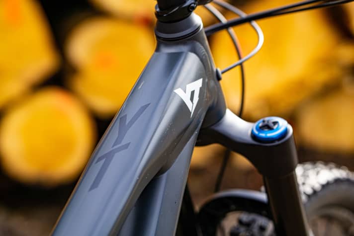   Bull neck: The voluminous headset area of the YT Capra AL - ready for hard trail attacks.