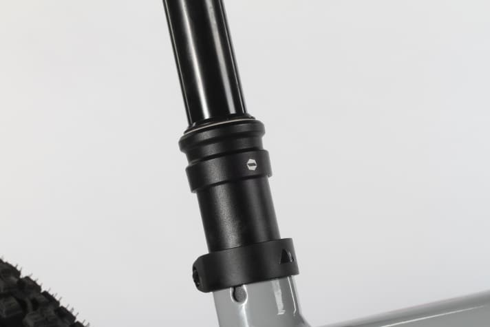   Die Iridium Dropper kommt von Canyon. Mit ihr lässt sich der Sattel um 150 Millimeter absenken.
