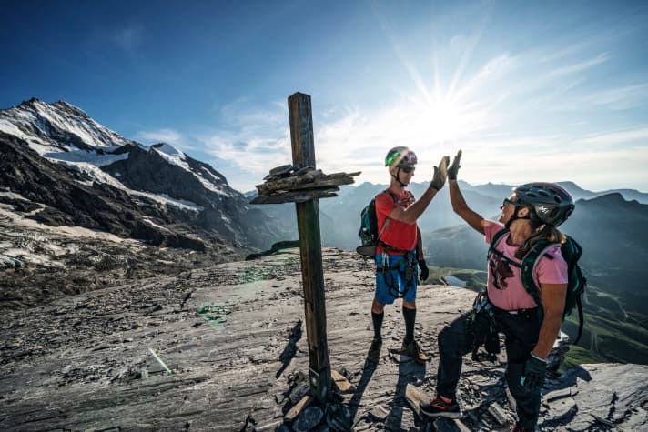   Climbing: first trail, then rock face - in Grindelwald, bike and via ferrata tours merge into super alpine adventures