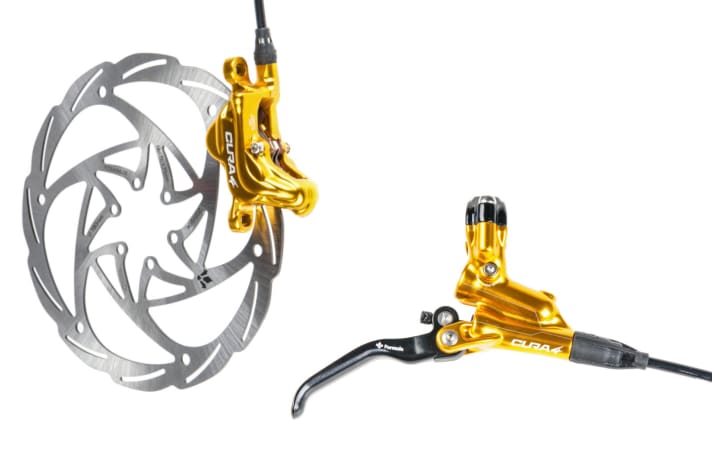 <a href="https://www.awin1.com/cread.php?awinmid=11768&awinaffid=471469&clickref=B+Formula+Cura+4+disc-brakes&ued=https%3A%2F%2Fwww.rosebikes.de%2Fformula-cura-4-vorderrad-oder-hinterrad-4-kolben-scheibenbremse-2674643%3Fproduct_shape%3Dgold" target="_blank" rel="noopener noreferrer nofollow">FORMULA Cura 4</a> * | 417 grams / 207 euros¹ (four-piston brake)