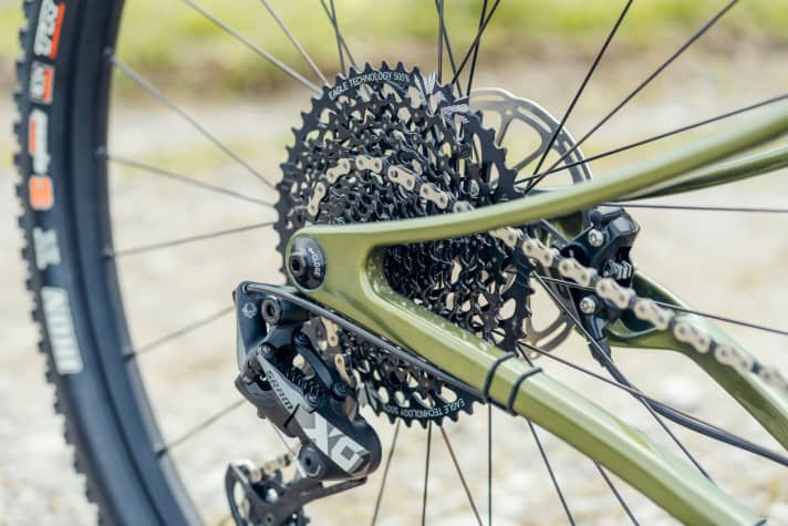 The largest sprockets of modern 12-speed drivetrains have 50 or more teeth on the cassette.