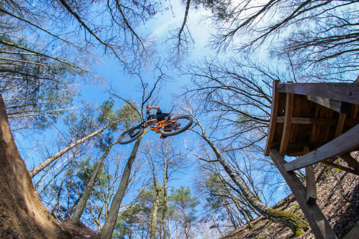   The trick jump with the effect of a catapult.