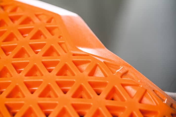   Perforated structure on the back protector