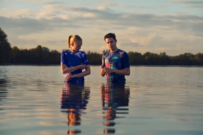   The Jellyfish jerseys are available in two designs each for men and women.