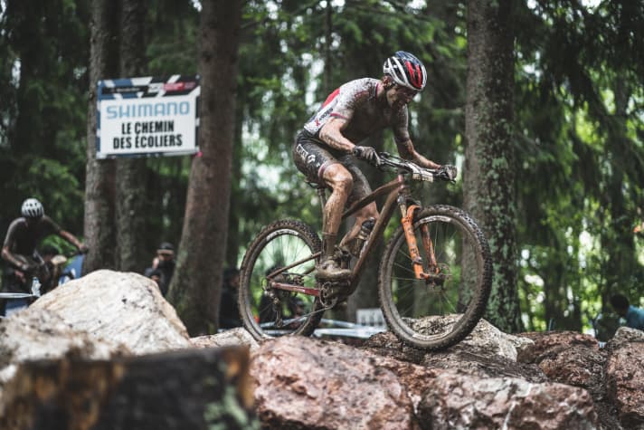   Ondrej Cink didn't need much to win. He was the strongest climber on the uphill, only losing some ground on the slippery downhill sections.