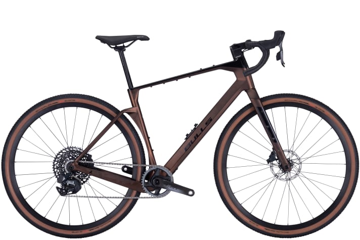   The top model of the new carbon gravel bike from Bulls: the Machete AXS for 4699 euros.