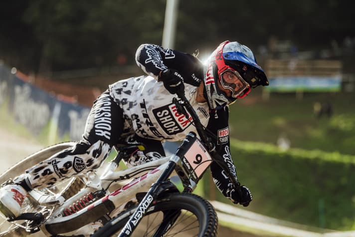   Dogged by bad luck. Vali Höll crashed again while leading this race.