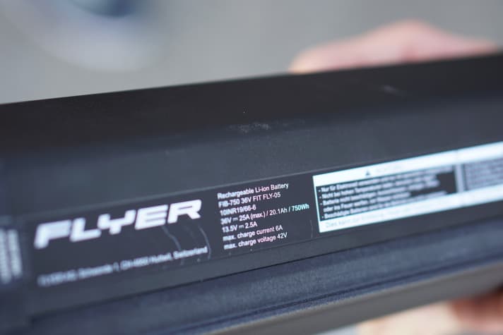   Der Flyer-Akku liefert 750 Wattstunden.