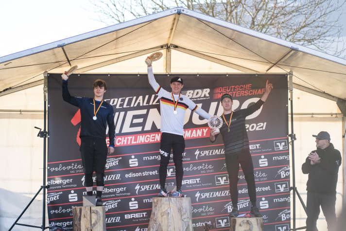   Men's podium: Lauritz Herrmann, Christian Textor and Max Pfeil (from left to right).