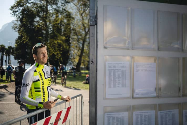 The wall with the results lists.