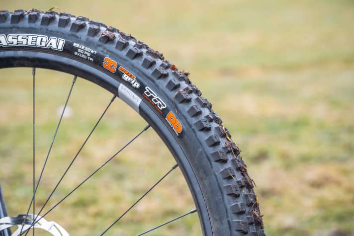   Extremely heavy Maxxis double-down tyres were fitted to the front and rear of the Blackthorn.