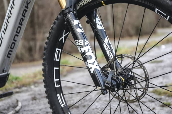   Mondraker Crafty RR: The Fox 38 Factory is an enduro fork of the very highest quality. It doesn't get any better than this.
