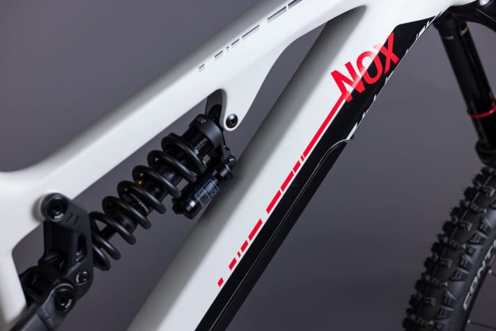   The steel spring damper is standard equipment on the Nox Helium Enduro.