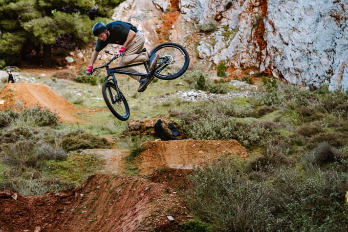   The new mail-order dirt bike from Propain in action.