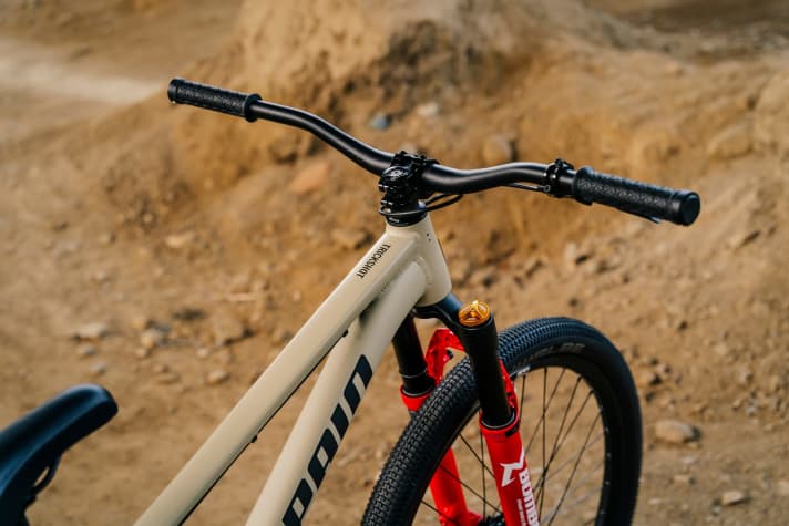   The simple trickshot cockpit: One brake has to be enough, so more tricks are possible. 