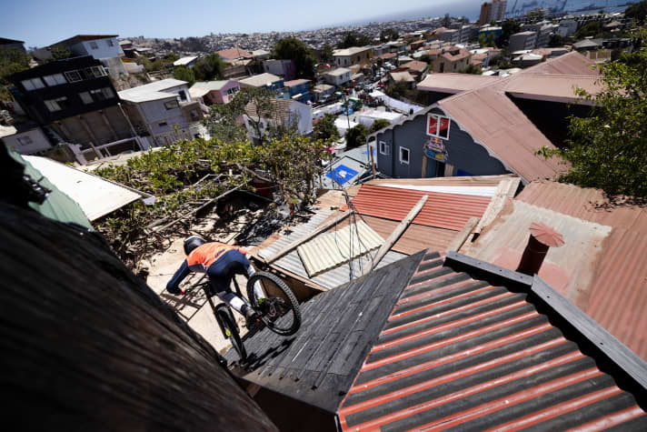   Fischi manoeuvres his bike through the tight turns of the track.