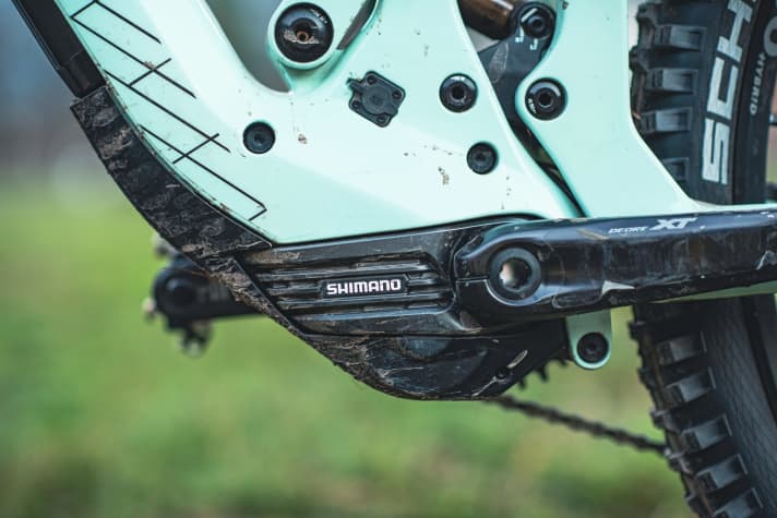   The Shimano EP8 is the lightest e-bike motor in the test.