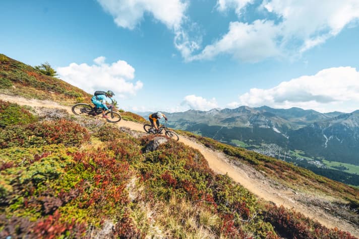   Kurven, bis die Arme brennen: die Trails vom Piz Scalottas.
